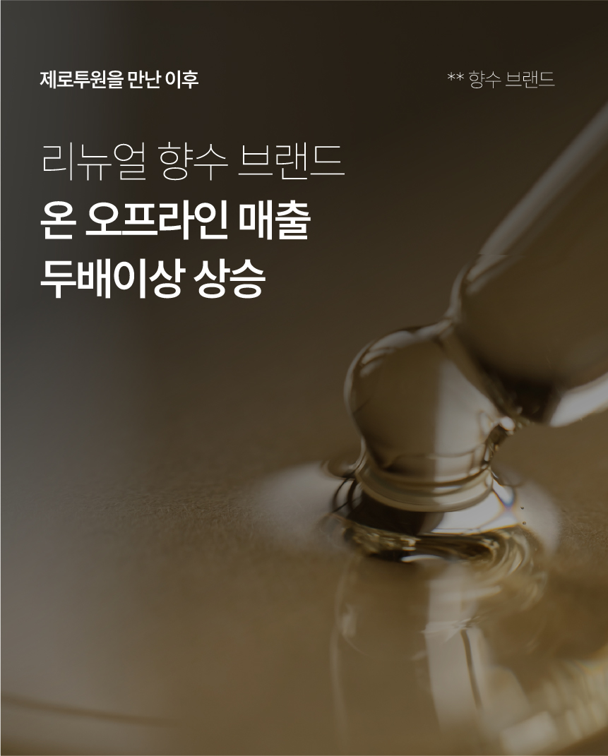 16. 제공된 향수 브랜드 사례: 리뉴얼 이후 온·오프라인 매출 두 배 이상 상승.