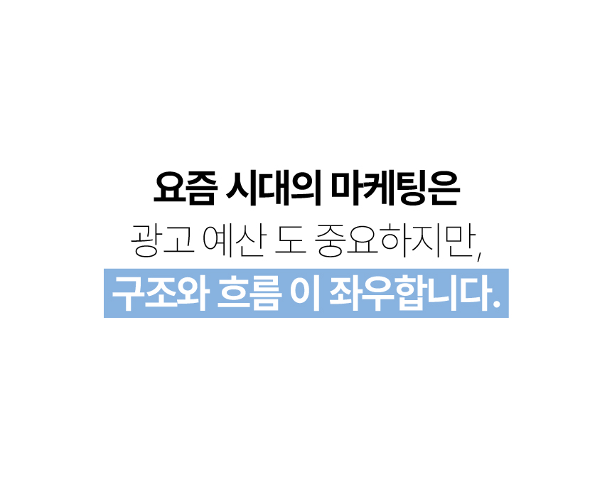 21. 요즘 마케팅은 광고 예산도 중요하지만 구조와 흐름이 좌우합니다.